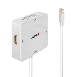 Lindy 38297 videokaapeli-adapteri 0,15 m Mini DisplayPort DVI-D + VGA (D-Sub) + HDMI Valkoinen