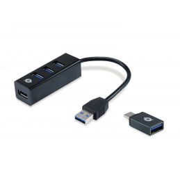Conceptronic HUBBIES04B keskitin USB 3.2 Gen 1 (3.1 Gen 1) Type-A 5000 Mbit s Musta