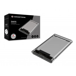 Conceptronic DANTE03T tallennusaseman kotelo HDD- SSD-kotelo Läpinäkyvä 2.5"