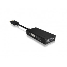 ICY BOX IB-AC1031 DisplayPort DVI-D + VGA (D-Sub) + HDMI Musta