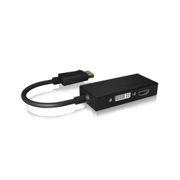 ICY BOX IB-AC1031 DisplayPort DVI-D + VGA (D-Sub) + HDMI Musta