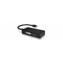 ICY BOX IB-AC1032 Mini DisplayPort DVI-D + VGA (D-Sub) + HDMI Musta