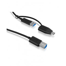 ICY BOX IB-CB032 USB-kaapeli 1 m USB 3.2 Gen 1 (3.1 Gen 1) USB B USB A Musta