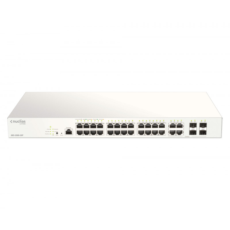 D-Link DBS-2000-28P verkkokytkin Hallittu L2 Gigabit Ethernet (10 100 1000) Power over Ethernet -tuki Harmaa