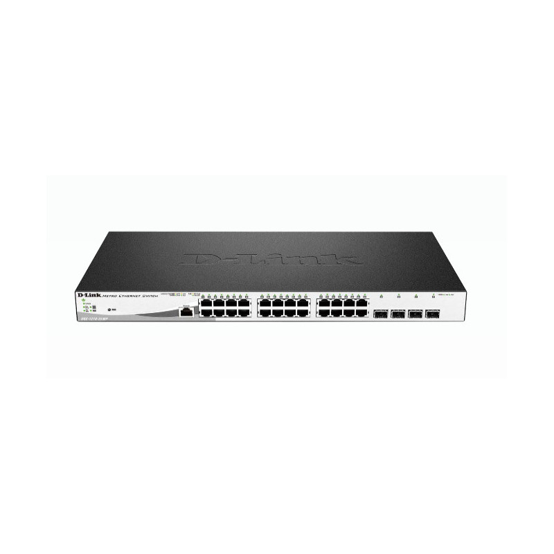 D-Link DGS-1210-28MP E verkkokytkin Hallittu L2 Gigabit Ethernet (10 100 1000) Power over Ethernet -tuki 1U Musta, Harmaa