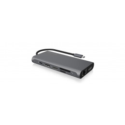 ICY BOX IB-DK4050-CPD Langallinen USB 3.2 Gen 1 (3.1 Gen 1) Type-C Antrasiitti