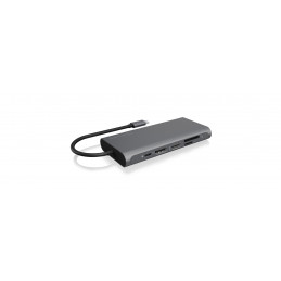 ICY BOX IB-DK4050-CPD Langallinen USB 3.2 Gen 1 (3.1 Gen 1) Type-C Antrasiitti