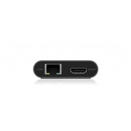 ICY BOX IB-DK4050-CPD Langallinen USB 3.2 Gen 1 (3.1 Gen 1) Type-C Antrasiitti