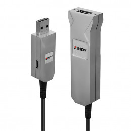 Lindy 42701 USB-kaapeli 50 m USB 3.2 Gen 1 (3.1 Gen 1) USB A Musta, Hopea