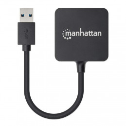 Manhattan 162296 keskitin USB 3.2 Gen 1 (3.1 Gen 1) Type-A 5000 Mbit s Musta