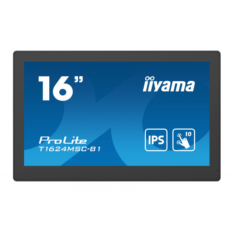 iiyama T1624MSC-B1 infonäyttö Interaktiivinen litteä paneeli 39,6 cm (15.6") IPS 450 cd m² Full HD Musta Kosketusnäyttö 24 7