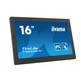 iiyama T1624MSC-B1 infonäyttö Interaktiivinen litteä paneeli 39,6 cm (15.6") IPS 450 cd m² Full HD Musta Kosketusnäyttö 24 7