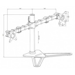 iiyama DS1002D-B1 monitorin kiinnike ja jalusta 76,2 cm (30") Musta