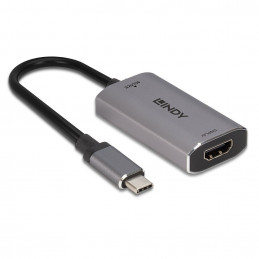 Lindy 43327 videokaapeli-adapteri 0,11 m USB Type-C HDMI Musta, Harmaa