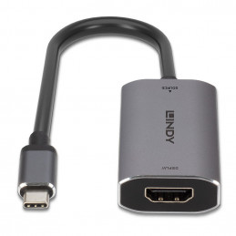 Lindy 43327 videokaapeli-adapteri 0,11 m USB Type-C HDMI Musta, Harmaa