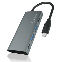 ICY BOX IB-HUB1428-C31 USB 3.2 Gen 2 (3.1 Gen 2) Type-C 10000 Mbit s Antrasiitti, Musta