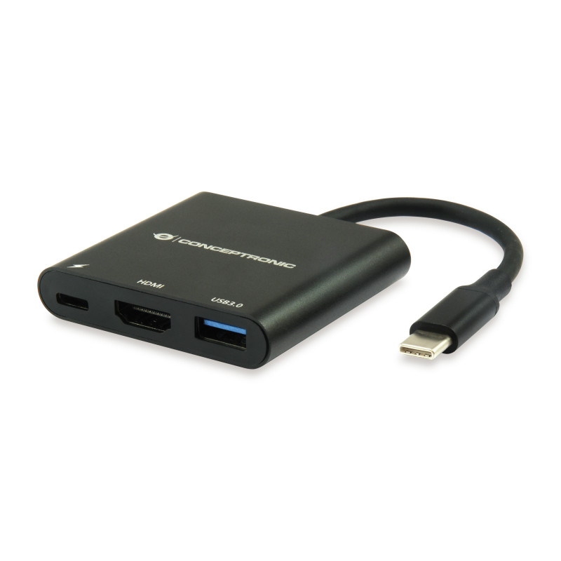 Conceptronic DONN01B keskitin USB 3.2 Gen 1 (3.1 Gen 1) Type-C 5000 Mbit s Musta