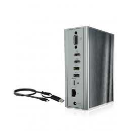 ICY BOX IB-DK2262AC Langallinen USB 3.2 Gen 1 (3.1 Gen 1) Type-C Antrasiitti