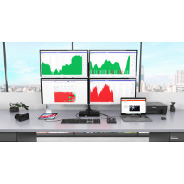 i-tec CAQUATTRODOCKPDPRO kannettavien tietokoneiden telakka ja porttitoistin Langallinen USB 3.2 Gen 1 (3.1 Gen 1) Type-C Musta