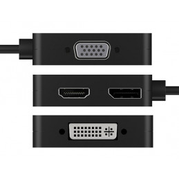 ICY BOX IB-DK1104-C 0,15 m USB Type-C DVI + VGA + DisplayPort + HDMI Musta