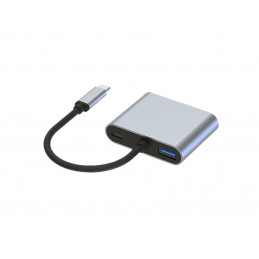 Conceptronic DONN16G kannettavien tietokoneiden telakka ja porttitoistin Langallinen USB 3.2 Gen 1 (3.1 Gen 1) Type-C Harmaa