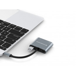 Conceptronic DONN16G kannettavien tietokoneiden telakka ja porttitoistin Langallinen USB 3.2 Gen 1 (3.1 Gen 1) Type-C Harmaa