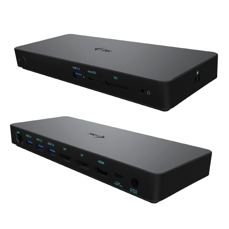 i-tec C31TRIPLEDOCKPDPRO kannettavien tietokoneiden telakka ja porttitoistin Langallinen USB 3.2 Gen 1 (3.1 Gen 1) Type-C Musta