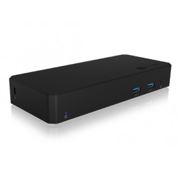 ICY BOX IB-DK2254AC Langallinen USB 3.2 Gen 2 (3.1 Gen 2) Type-C Musta