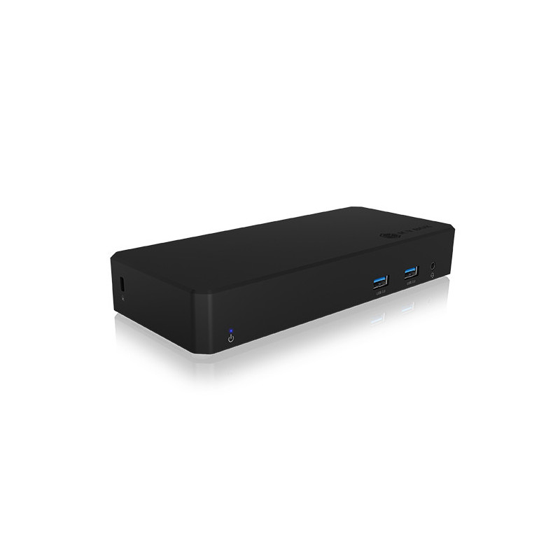 ICY BOX IB-DK2254AC Langallinen USB 3.2 Gen 2 (3.1 Gen 2) Type-C Musta