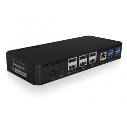 ICY BOX IB-DK2254AC Langallinen USB 3.2 Gen 2 (3.1 Gen 2) Type-C Musta