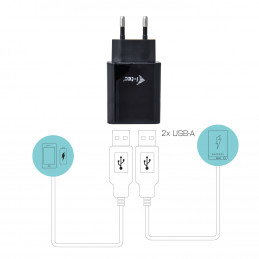 i-tec CHARGER2A4B mobiililaitteen laturi Musta Sisätila