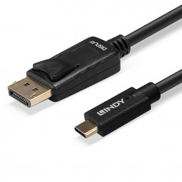 Lindy 43305 videokaapeli-adapteri 5 m USB Type-C DisplayPort Musta