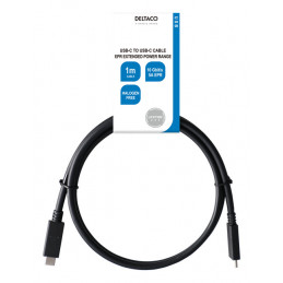 Deltaco USBC-1402-LSZH USB-kaapeli 1 m USB 3.2 Gen 2 (3.1 Gen 2) Musta