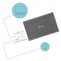 i-tec C31MYSAFEU315 tallennusaseman kotelo HDD- SSD-kotelo Harmaa, Turkoosi 2.5"