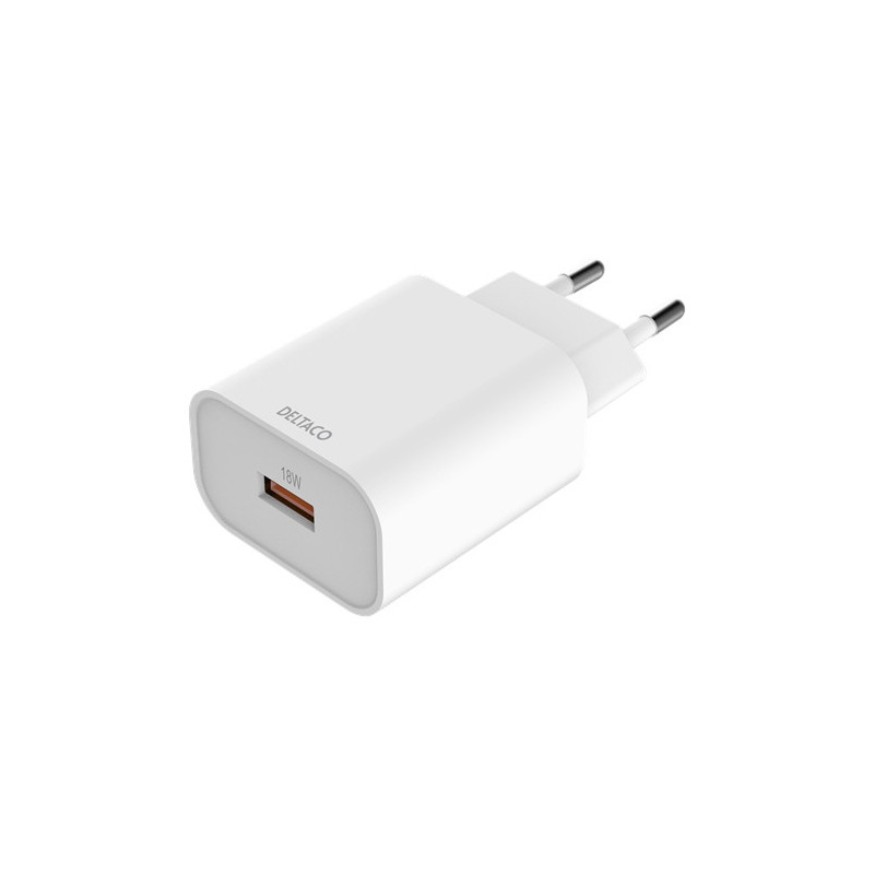 Deltaco USB-AC182 mobiililaitteen laturi Valkoinen Sisätila