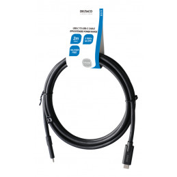 Deltaco USBC-1503-LSZH USB-kaapeli 2 m USB 3.2 Gen 2 (3.1 Gen 2) Musta