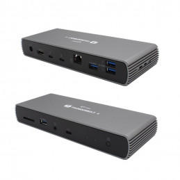 i-tec TB4DUALDOCKPD kannettavien tietokoneiden telakka ja porttitoistin Langallinen Thunderbolt 4 Musta