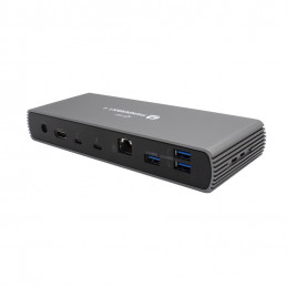 i-tec TB4DUALDOCKPD kannettavien tietokoneiden telakka ja porttitoistin Langallinen Thunderbolt 4 Musta