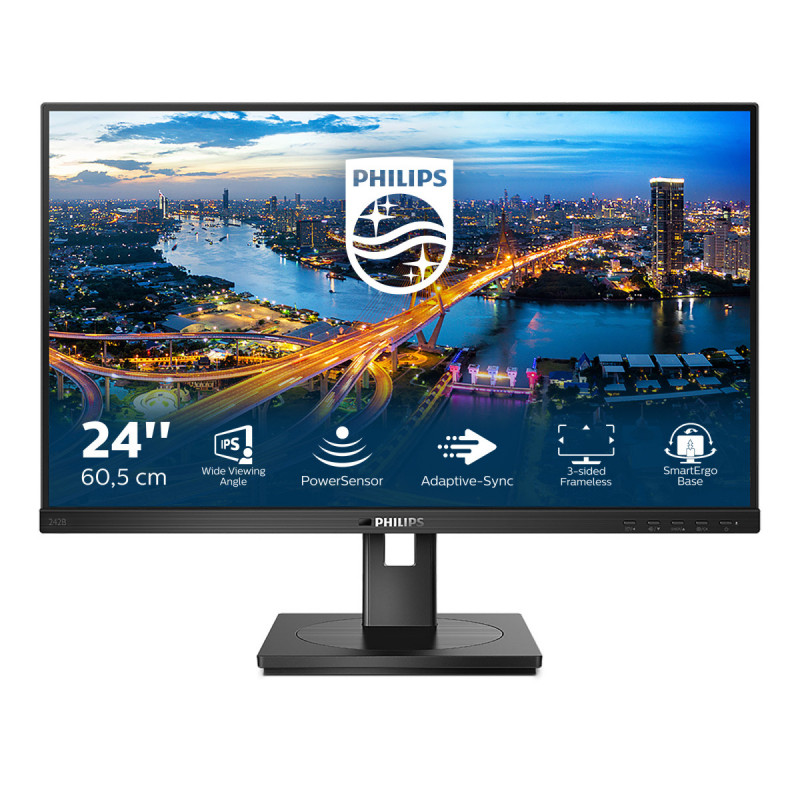 Philips B Line 242B1 00 LED display 60,5 cm (23.8") 1920 x 1080 pikseliä Full HD Musta