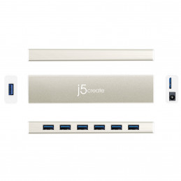 j5create JCH377-N USB-C® 7-porttinen KESKITIN - EU UK