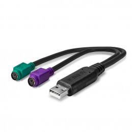 Lindy 42651 kaapelin sukupuolenvaihtaja USB A 1.1 2 x Mini-DIN 6 Pin Musta