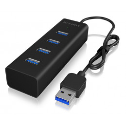 ICY BOX IB-HUB1409-U3 USB 3.2 Gen 1 (3.1 Gen 1) Type-A 5000 Mbit s Musta