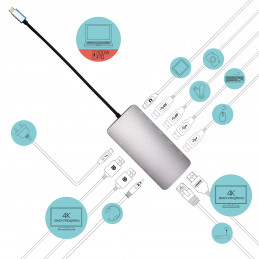 i-tec Metal C31NANODOCKPROPD kannettavien tietokoneiden telakka ja porttitoistin Langallinen USB 3.2 Gen 1 (3.1 Gen 1) Type-C