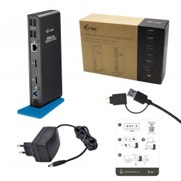 i-tec U3DUALHDMIDOCK kannettavien tietokoneiden telakka ja porttitoistin Langallinen USB 3.2 Gen 1 (3.1 Gen 1) Type-A Musta