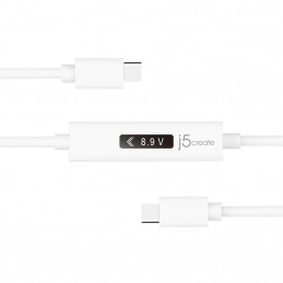 j5create JUCP14-N USB-C™ 2.0 - USB-C™ -kaapeli dynaamisella OLED-virtamittarilla