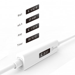 j5create JUCP14-N USB-C™ 2.0 - USB-C™ -kaapeli dynaamisella OLED-virtamittarilla