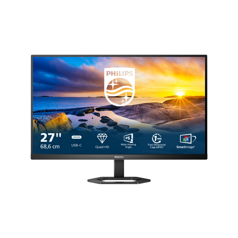 Philips 5000 series 27E1N5600AE 00 tietokoneen litteä näyttö 68,6 cm (27") 2560 x 1440 pikseliä Quad HD LCD Musta