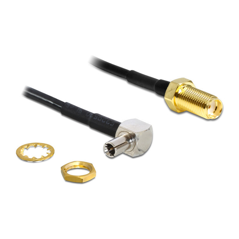 DeLOCK 88487 koaksiaalikaapeli 1,45 m TS-9 SMA Musta