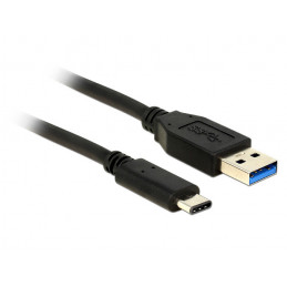 DeLOCK 0.5m USB3.1-C USB3.1-A USB-kaapeli 0,5 m USB 3.2 Gen 2 (3.1 Gen 2) USB A USB C Musta