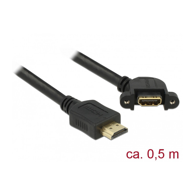 DeLOCK 85467 HDMI-kaapeli 0,5 m HDMI-tyyppi A (vakio) Musta